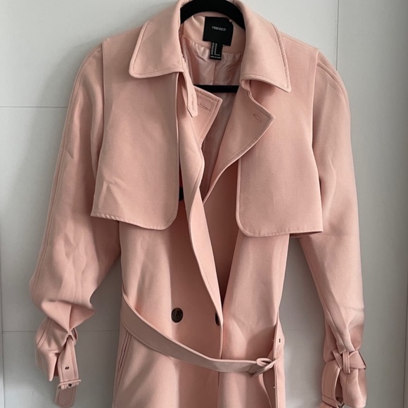 Forever 21 blush pink trench coat size medium - Picture 2 of 2